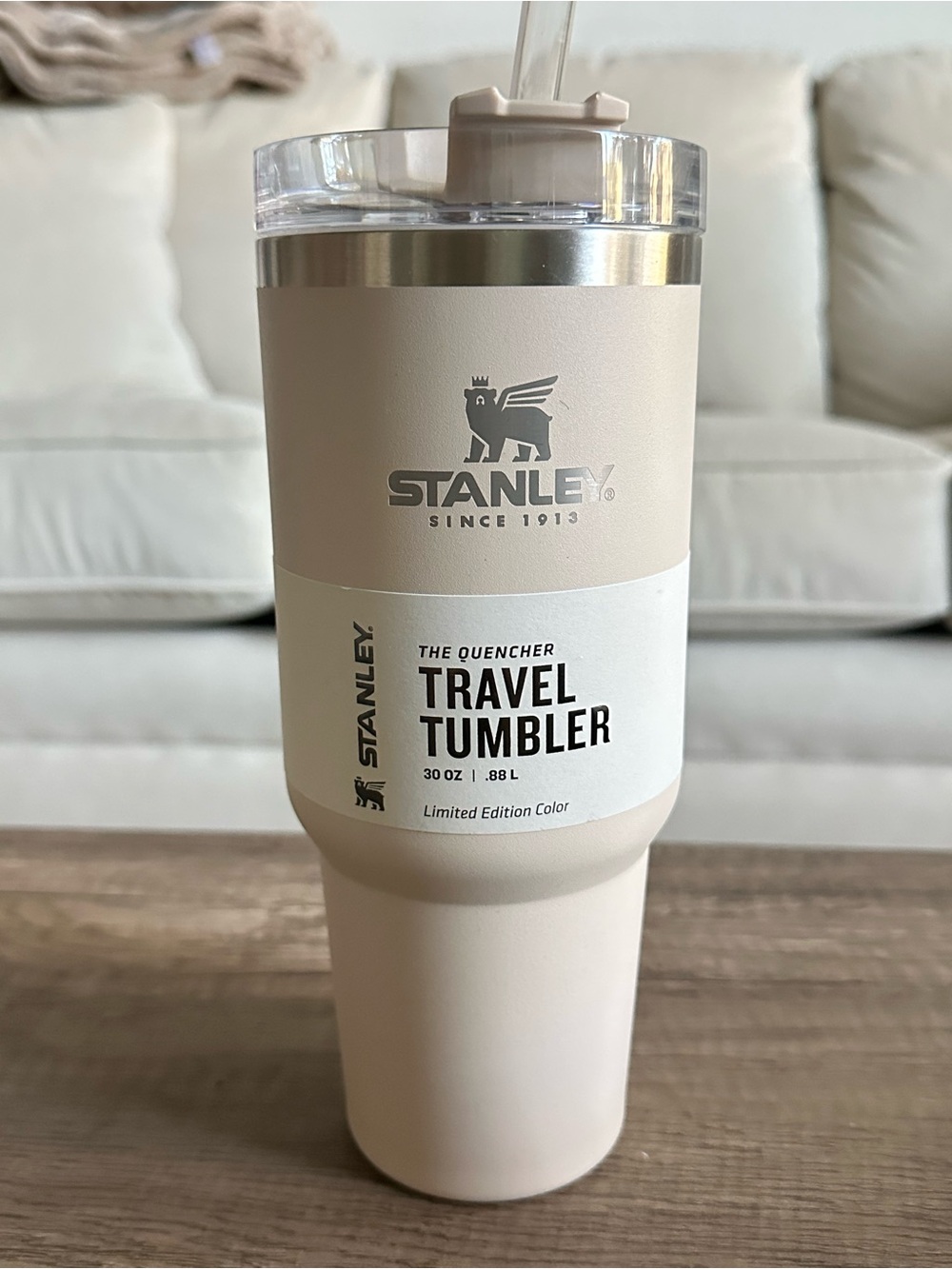 Stanley Beige and Clear Travel Tumbler